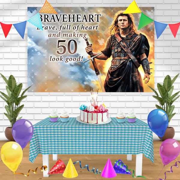 Braveheart William Wallace Birthday Banner Personalized Party Backdrop Decoration