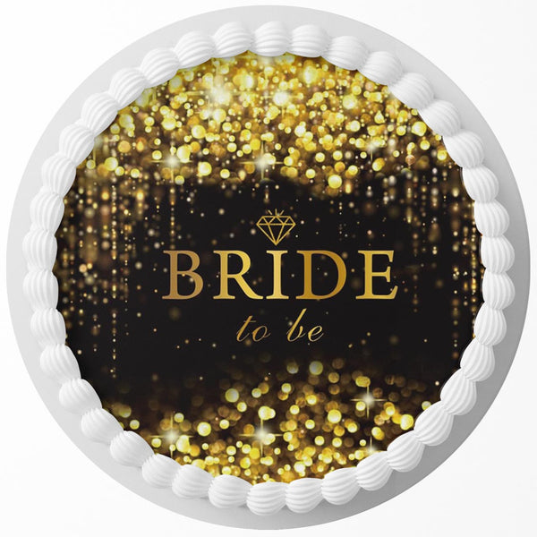 Bride to Be Edible Cake Toppers Round