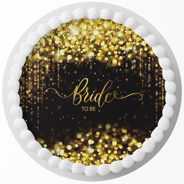Bride To Be Shine Edible Cake Toppers Round