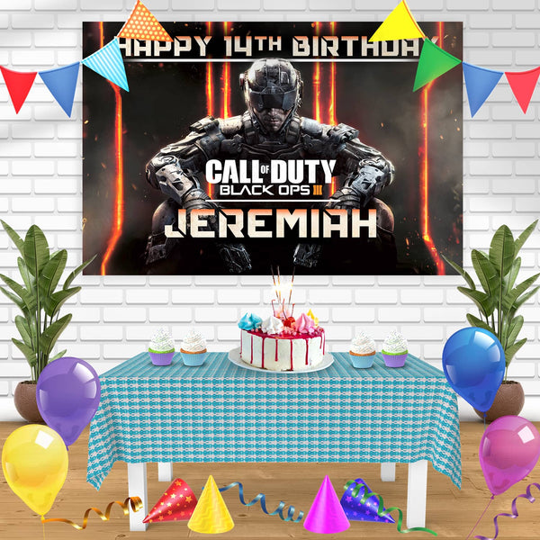 Call of Duty Black Ops III Bn Birthday Banner Personalized Party Backdrop Decoration