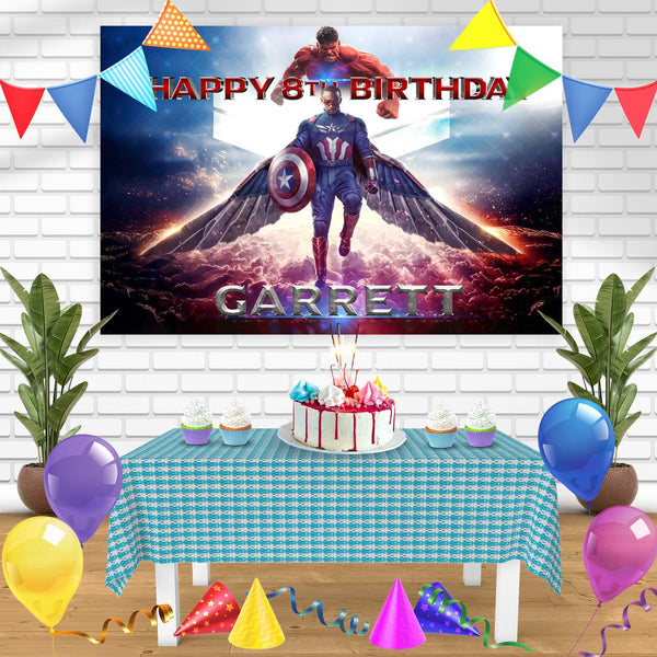 Captain America Brave New World Birthday Banner Personalized Party Backdrop Decoration