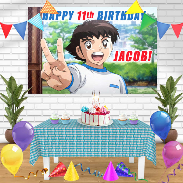 Captain Tsubasa Oliver Atom Tsubasa Oozora Anime Birthday Banner Personalized Party Backdrop Decoration