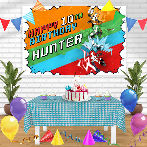 Castle Crashers Game  Birthday Banner Personalized Party Backdrop Decoration