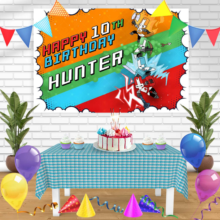Castle Crashers Game  Birthday Banner Personalized Party Backdrop Decoration