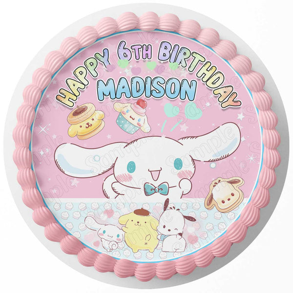 Cinnamoroll by Sanrio Hello Kittie Edible Image Cake Topper Personalized Birthday Sheet Decoration Custom Party Round Circle