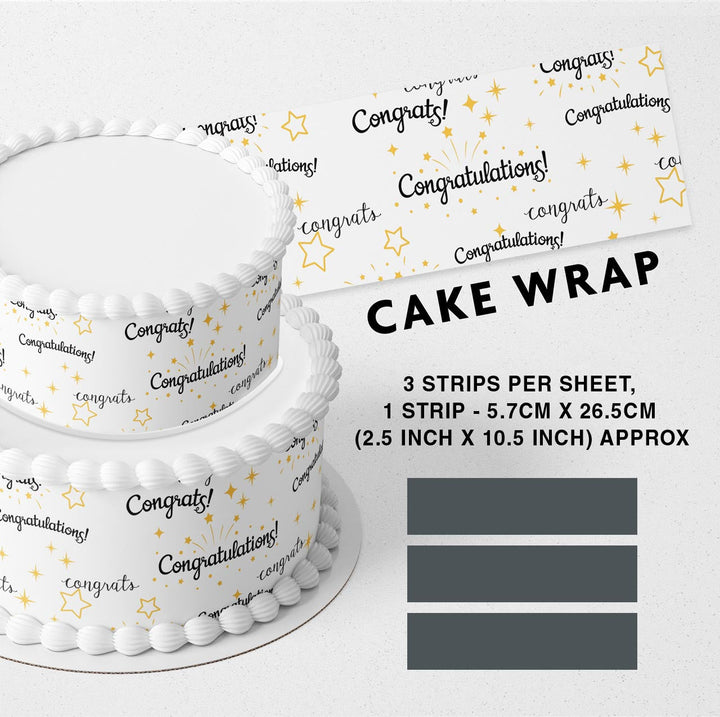 Congratulations Strips Edible Cake Toppers Cake Wraps