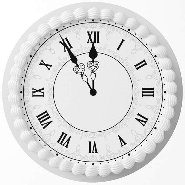 Countdown Xmas Happy New Year Eve BK Edible Cake Toppers Round