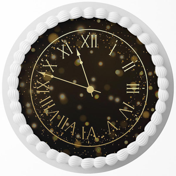 Countdown Xmas Happy New Year Eve Edible Cake Toppers Round
