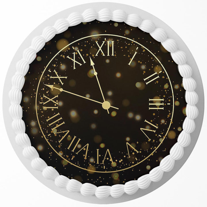 Countdown Xmas Happy New Year Eve Edible Cake Toppers Round
