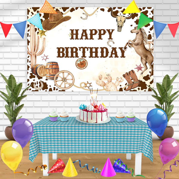 Country Wild West Kids Western Cowboy Rustic Wooden Board Wild Boys Birthday Banner Personalized Party Backdrop Decoration