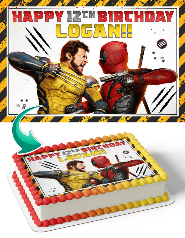 Deadpool and Wolverine Movie DVW 2024 Edible Cake Toppers