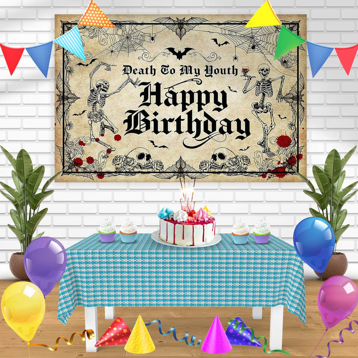 Death to My Youth RIP to My 20s Funeral Bn Birthday Banner Personalized Party Backdrop Decoration