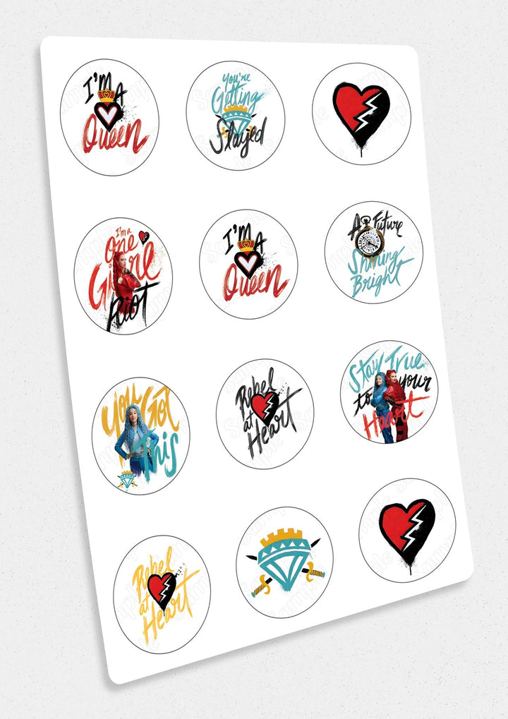 Descendants The Rise of Red Edible Cupcake Toppers