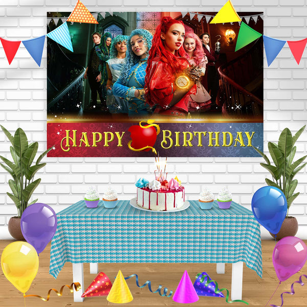 Descendants The Rise of Red PL Bn Birthday Banner Personalized Party Backdrop Decoration