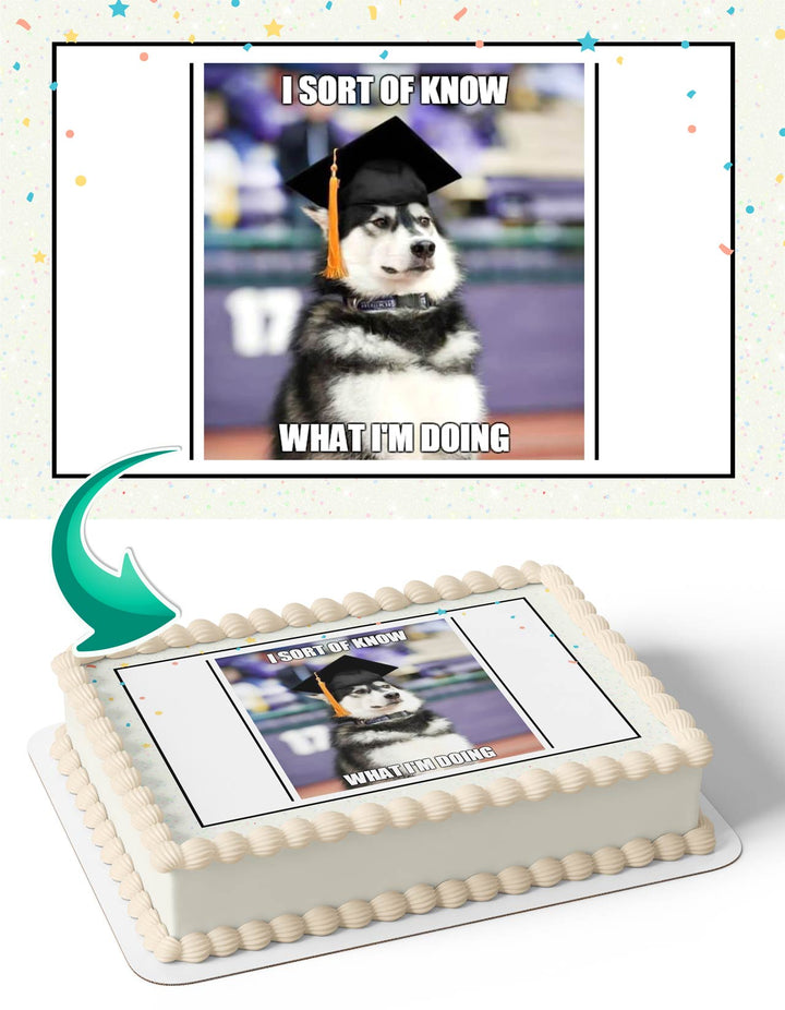 Dog Graduation Congratulations You Did It Meme Edible Cake Toppers
