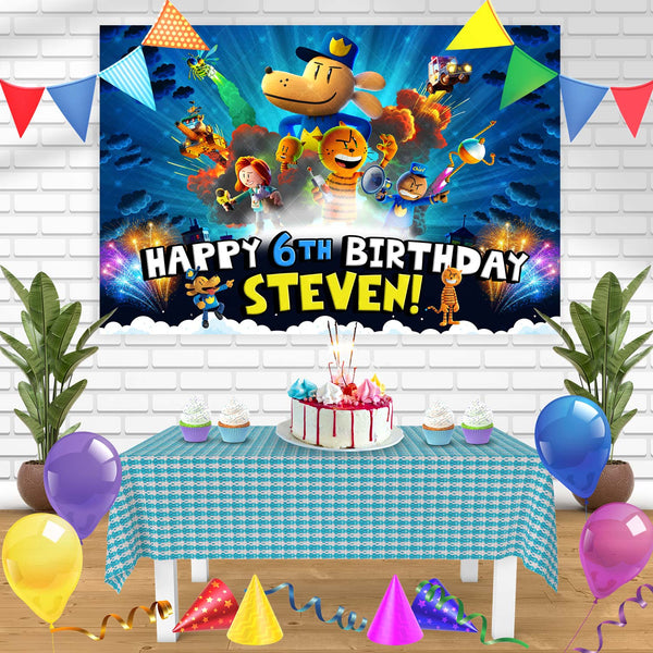Dog Man Big Jim Movie 2025 Birthday Banner Personalized Party Backdrop Decoration