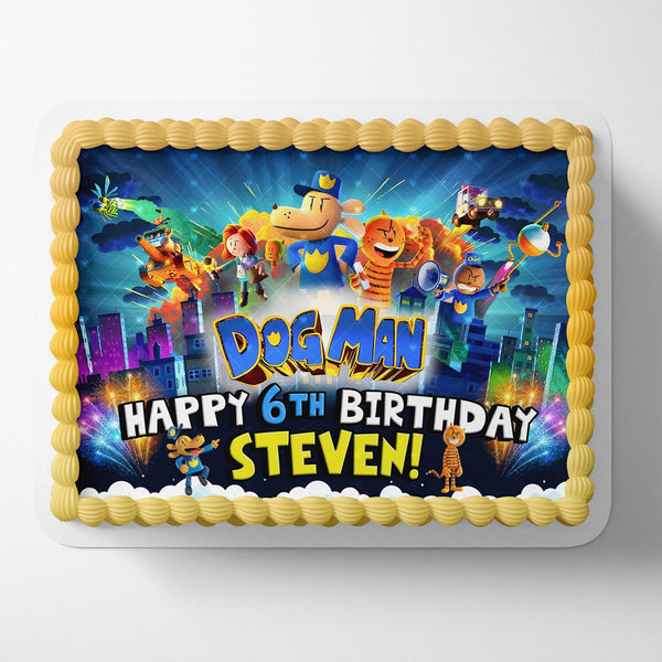 Dog Man Lil Petey Movie 2025 Edible Cake Toppers