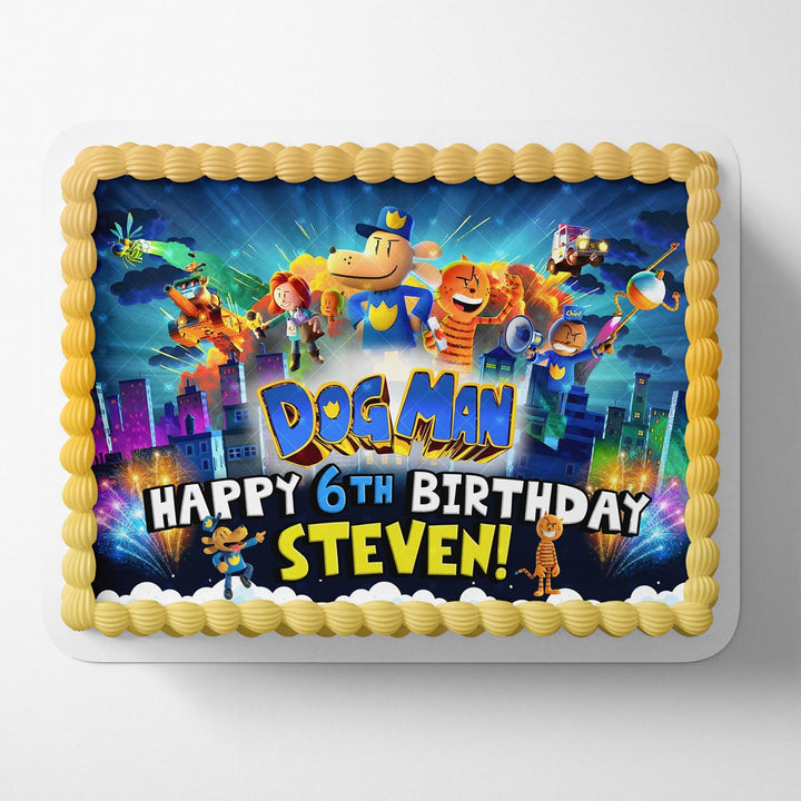Dog Man Lil Petey Movie 2025 Edible Cake Toppers