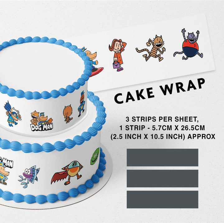 Dog Man Lil Petey Strips Edible Cake Toppers Cake Wraps