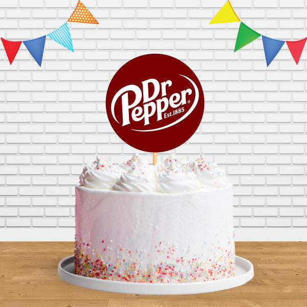 Dr Pepper Logo Red Cake Topper Centerpiece Birthday Party Decorations