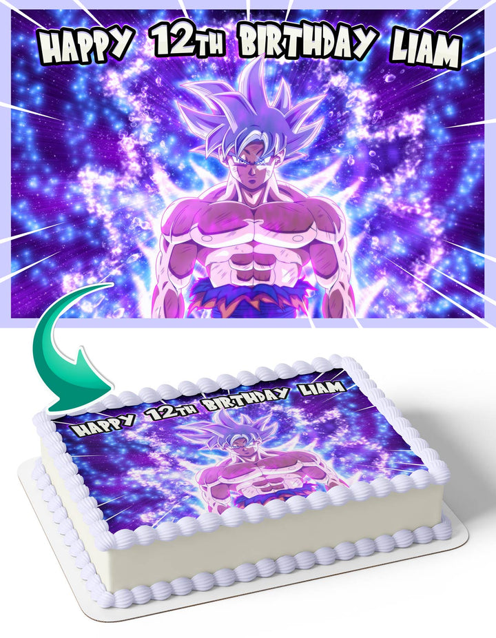Dragon Ball Super Goku Perfected Ultra Instinct Edible Cake Toppers