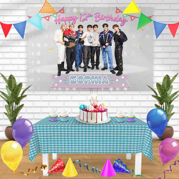 ENHYPEN Boys Band Kpop Bn Birthday Banner Personalized Party Backdrop Decoration