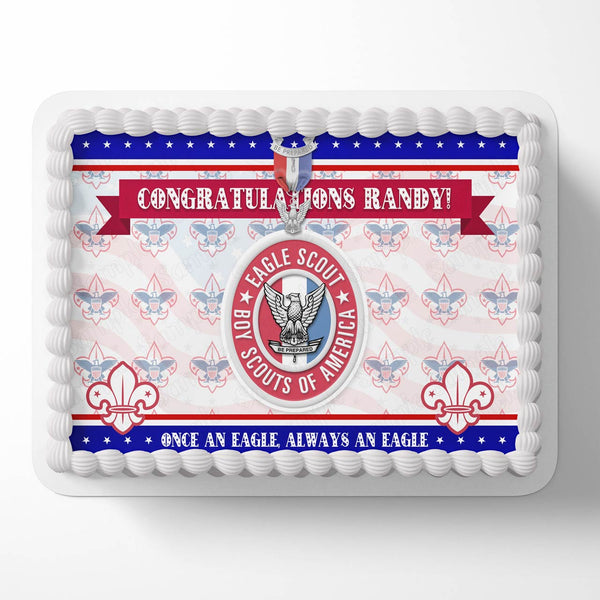 Eagle Scout Congrats Kids Boys Girls Edible Cake Toppers