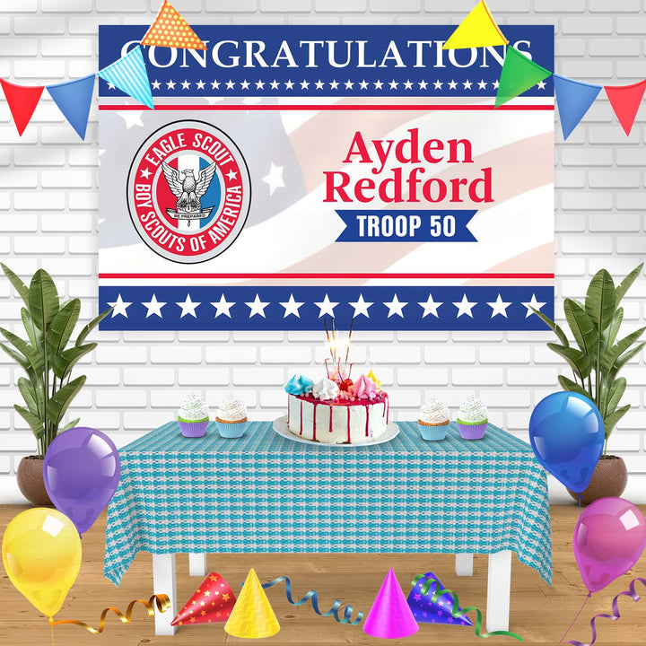 Eagle Scout The National Eagle Scout Association Troop Number Bn Birthday Banner Personalized Party Backdrop Decoration