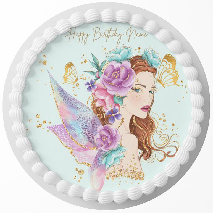 Fairy Lady Edible Cake Toppers Round