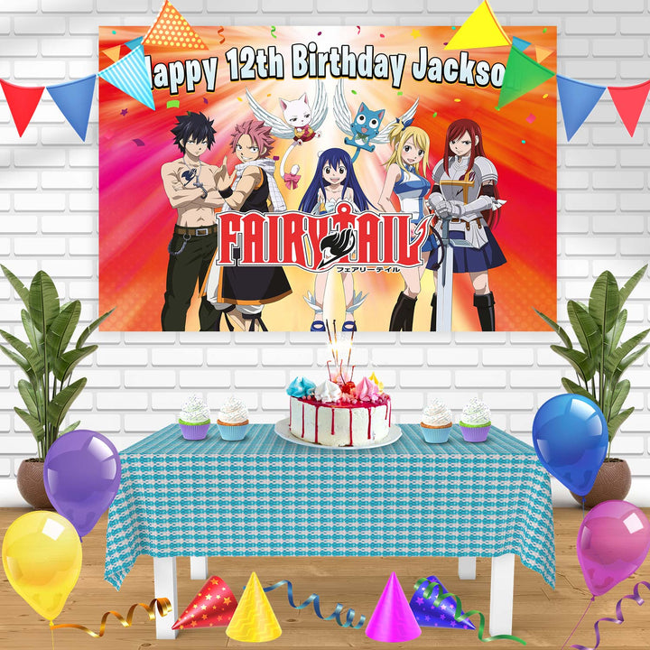 Fairy Tail Anime Bn Birthday Banner Personalized Party Backdrop Decoration