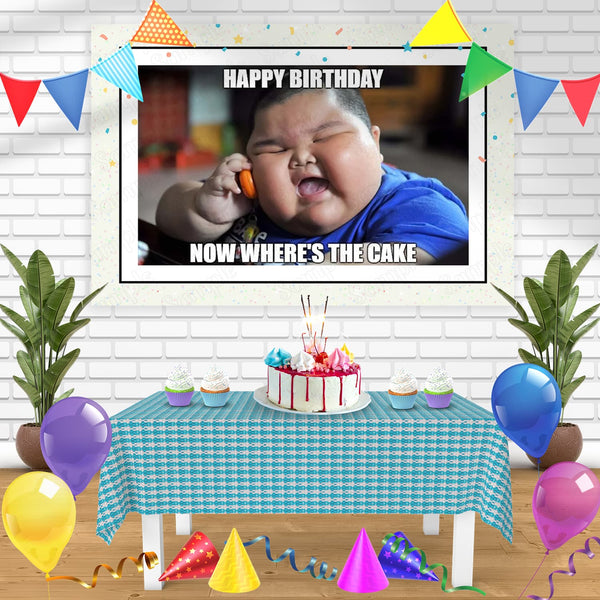 Fat Asian Kid Meme Bn Birthday Banner Personalized Party Backdrop Decoration