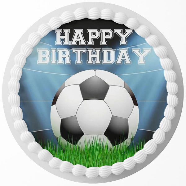 Football Soccer Futbol R Edible Cake Toppers Round