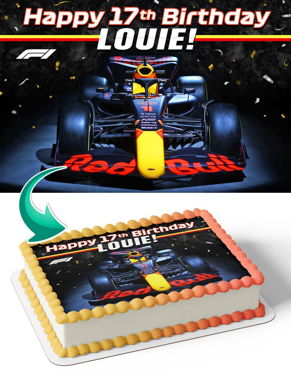 Formula 1 Redbull Team Max Verstappen Edible Cake Toppers