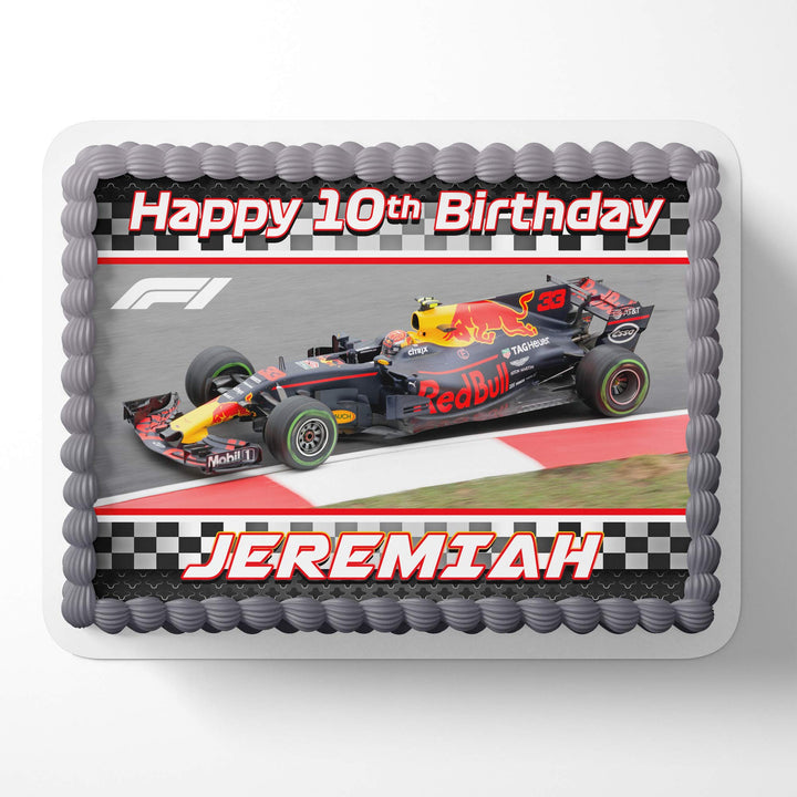 Formula One Speed Racing Edible Cake Toppers