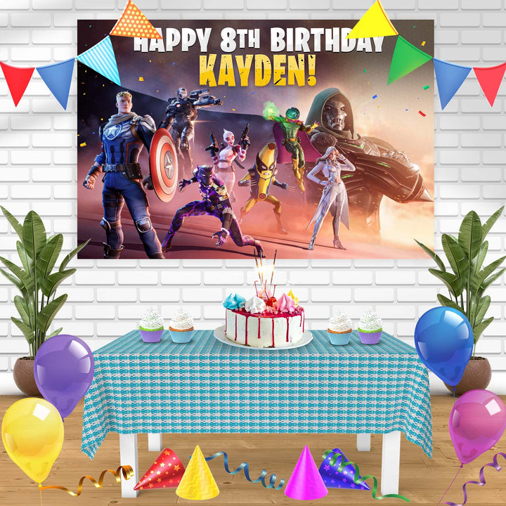 Fortnite Battle Royale Chapter 5 Season 4 Bn Birthday Banner Personalized Party Backdrop Decoration