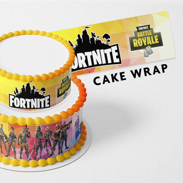 Fortnite Royal Battle Gamers Strips Edible Cake Toppers Cake Wraps