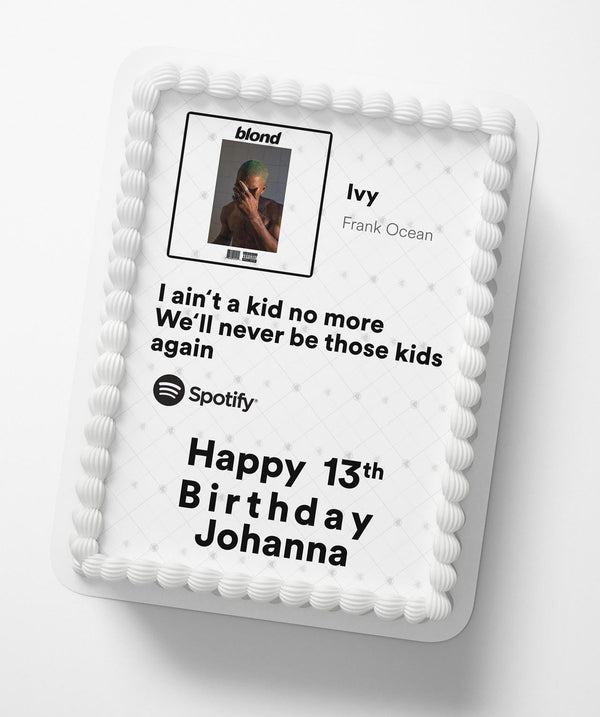 Frank Ocean Ivy Thirteenth Kid No More Teen QR Edible Cake Toppers