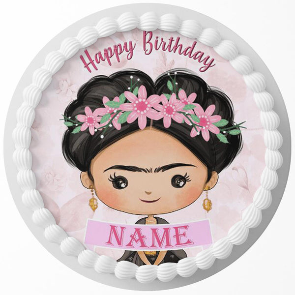 Frida Inspired Edible Cake Toppers Round