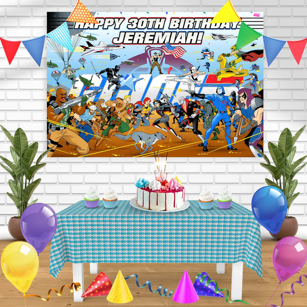 GI Joe A Real American Hero TV Series Bn Birthday Banner Personalized Party Backdrop Decoration