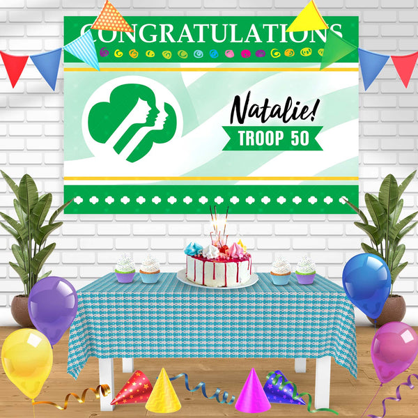Girl Scouts of the USA  Birthday Banner Personalized Party Backdrop Decoration