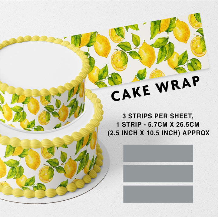 Green Yellow Lemon Lime Citrus Edible Cake Toppers Cake Wraps