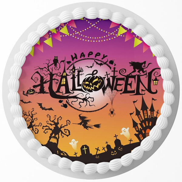 Halloween Horror R Edible Cake Toppers Round