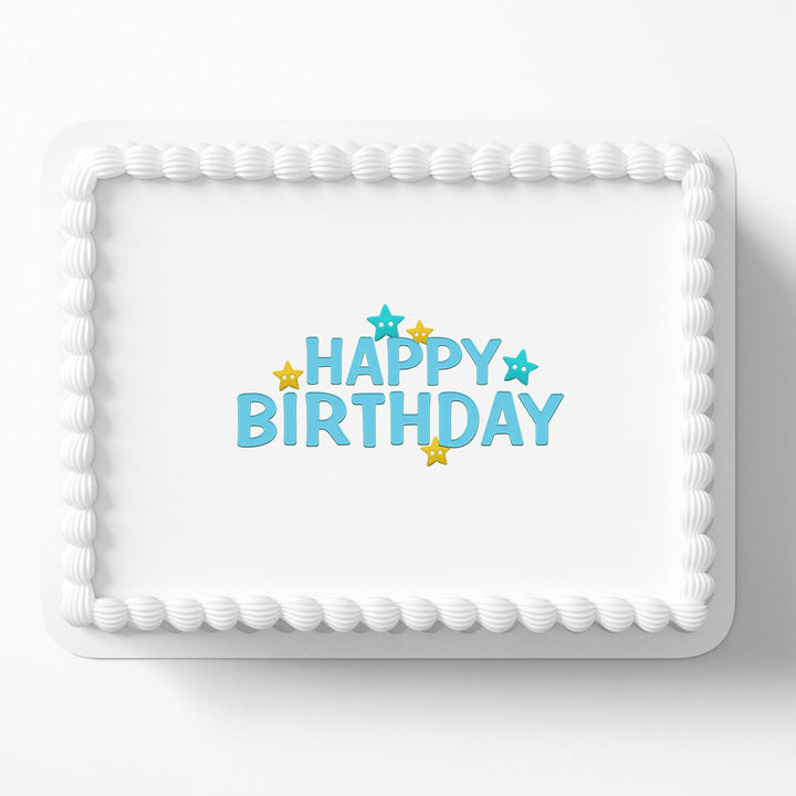 Happy Birthday Logo ACD Edible Cake Toppers