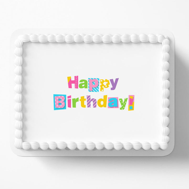 Happy Birthday Logo ACT Edible Cake Toppers