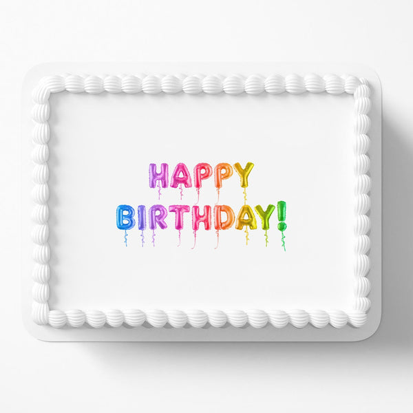 Happy Birthday Logo ADT Edible Cake Toppers