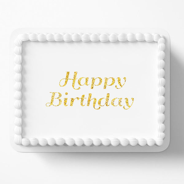 Happy Birthday Logo CBT Edible Cake Toppers