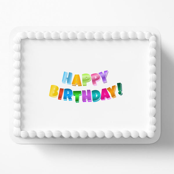 Happy Birthday Logo DRF Edible Cake Toppers