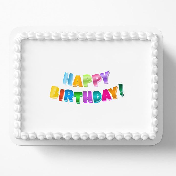 Happy Birthday Logo DRF Edible Cake Toppers