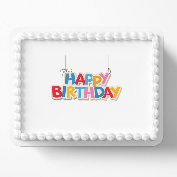 Happy Birthday Logo GHP Edible Cake Toppers