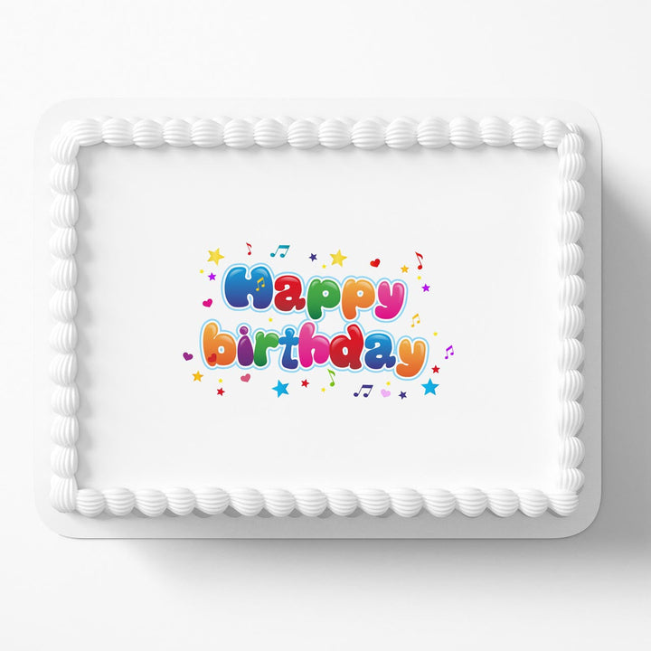 Happy Birthday Logo HTB Edible Cake Toppers